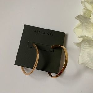 ALL SAINTS Chunky Gold Twist Hoop Earrings